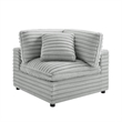 Pemberly Row Corner Wedge Accent Chair in Plush Cord-like Gray Fabric