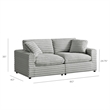 Pemberly Row Contemporary 2-piece Sofa in Plush Gray Cord-like Fabric