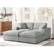 Pemberly Row 4-piece Chofa Sectional in Plush Gray Cord-like Fabric
