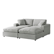 Pemberly Row 4-piece Chofa Sectional in Plush Gray Cord-like Fabric