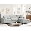 Pemberly Row 4-piece XL Chofa Sectional in Plush Gray Cord-like Fabric