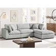 Pemberly Row 4-piece XL Chofa Sectional in Plush Gray Cord-like Fabric