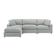 Pemberly Row 4-piece XL Chofa Sectional in Plush Gray Cord-like Fabric