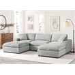 Pemberly Row 5-piece XL Chofa Sectional in Plush Gray Cord-like Fabric