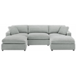 Pemberly Row 5-piece XL Chofa Sectional in Plush Gray Cord-like Fabric