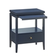 Pemberly Row Midnight Blue Wood 1-Drawer Nightstand with Floating Top