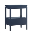 Pemberly Row Midnight Blue Wood 1-Drawer Nightstand with Floating Top