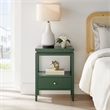 Pemberly Row Vintage Green Wood 1-Drawer Nightstand with Floating Top