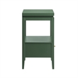 Pemberly Row Vintage Green Wood 1-Drawer Nightstand with Floating Top