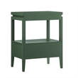 Pemberly Row Vintage Green Wood 1-Drawer Nightstand with Floating Top