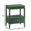Pemberly Row Vintage Green Wood 1-Drawer Nightstand with Floating Top