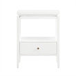 Pemberly Row White Wood 1-Drawer Nightstand with Floating Style Top
