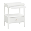 Pemberly Row White Wood 1-Drawer Nightstand with Floating Style Top