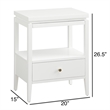 Pemberly Row White Wood 1-Drawer Nightstand with Floating Style Top