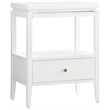 Pemberly Row White Wood 1-Drawer Nightstand with Floating Style Top