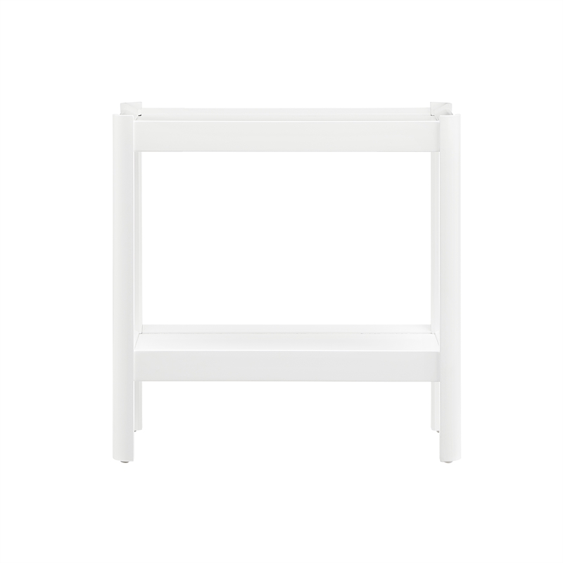 Pemberly Row Modern White Wood Tray-Top Farmhouse Nightstand