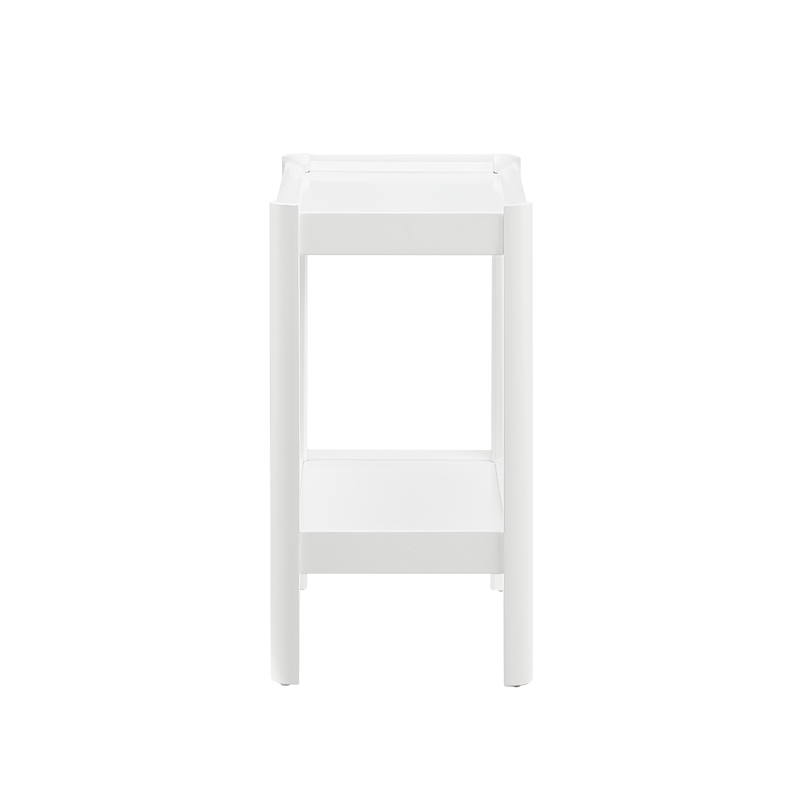 Pemberly Row Modern White Wood Tray-Top Farmhouse Nightstand