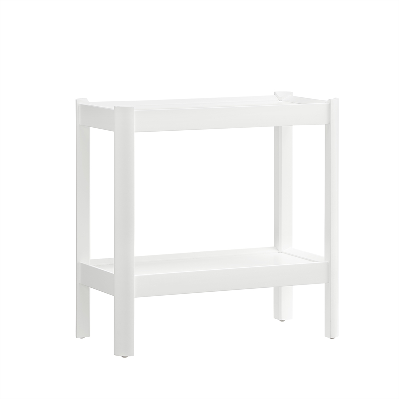 Pemberly Row Modern White Wood Tray-Top Farmhouse Nightstand