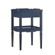 Pemberly Row Midnight Blue Wood 1-Drawer Nightstand with Shelf