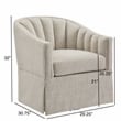Pemberly Row Ivory Polyester Fabric Skirted Swivel Accent Chair