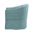 Pemberly Row Egg Blue Polyester Fabric Skirted Swivel Accent Chair