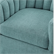 Pemberly Row Egg Blue Polyester Fabric Skirted Swivel Accent Chair