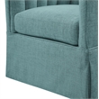 Pemberly Row Egg Blue Polyester Fabric Skirted Swivel Accent Chair