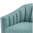Pemberly Row Egg Blue Polyester Fabric Skirted Swivel Accent Chair
