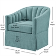 Pemberly Row Egg Blue Polyester Fabric Skirted Swivel Accent Chair