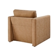 Pemberly Row Contemporary Honey Brown Faux Leather Modern Arm Chair