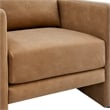 Pemberly Row Contemporary Honey Brown Faux Leather Modern Arm Chair