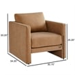 Pemberly Row Contemporary Honey Brown Faux Leather Modern Arm Chair
