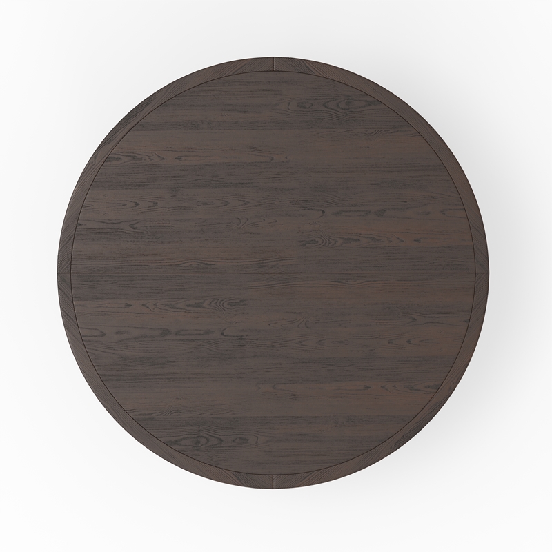 Pemberly Row Dining & Poker Table in Walnut Wood Finish with Black Faux Leather