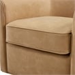 Pemberly Row Contemporary Honey Brown Faux Leather Swivel Accent Chair