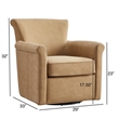Pemberly Row Contemporary Honey Brown Faux Leather Swivel Accent Chair