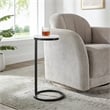 Pemberly Row Round Bronze Metal Accent Table with White Marble Top