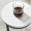 Pemberly Row Round Bronze Metal Accent Table with White Marble Top