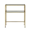 Pemberly Row Rectangular Antique Gold Metal and Glass Accent Table