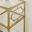 Pemberly Row Rectangular Antique Gold Metal and Glass Accent Table