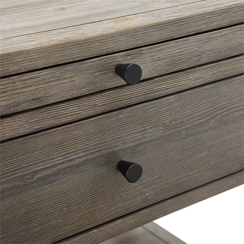 Pemberly Row Contemporary 1-Drawer Weathered Gray Wood Nightstand
