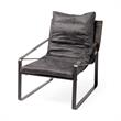 Pemberly Row Hornet Black Leather Body Metal Frame Accent Chair