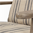 Pemberly Row Striped Light Brown Jute Fabric Wrapped Wooden Frame Chair