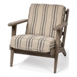 Pemberly Row Striped Light Brown Jute Fabric Wrapped Wooden Frame Chair