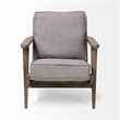 Pemberly Row Flint Gray Fabric Covered Wooden Frame Accent Chair
