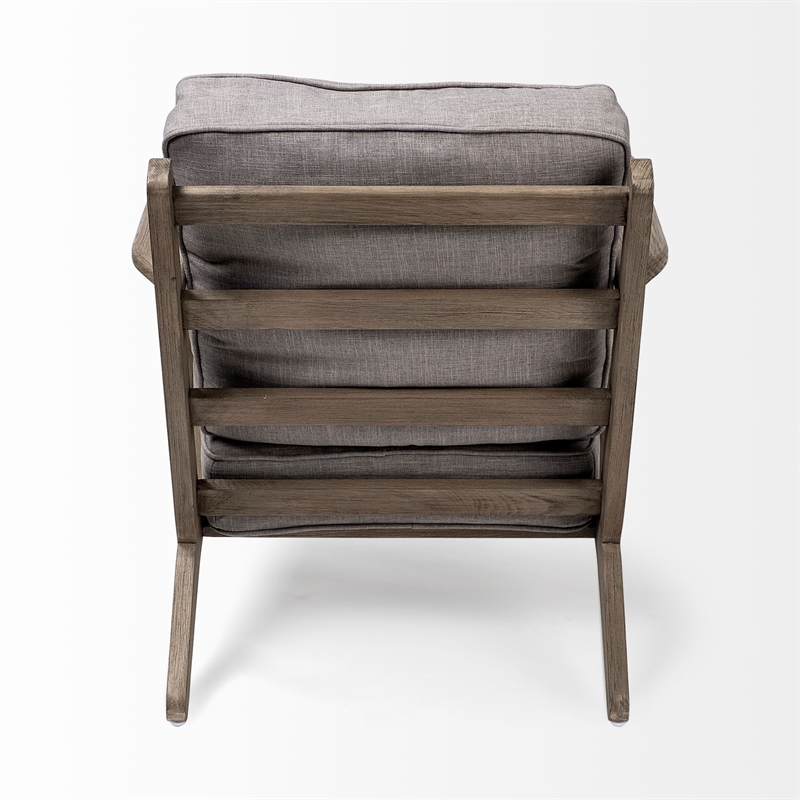 Pemberly Row Flint Gray Fabric Covered Wooden Frame Accent Chair