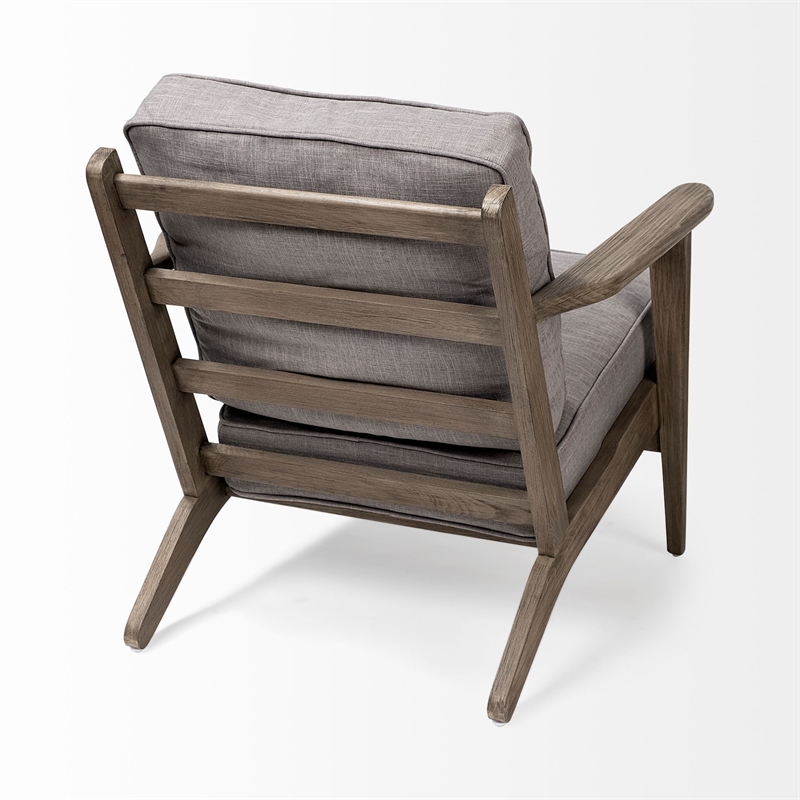 Pemberly Row Flint Gray Fabric Covered Wooden Frame Accent Chair