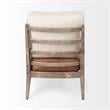 Pemberly Row Cream Fabric and Brown Leather Seat Accent Chair