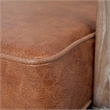Pemberly Row Cream Fabric and Brown Leather Seat Accent Chair
