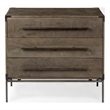 Pemberly Row Dark Brown Wood & Iron Three Drawer Accent Cabinet