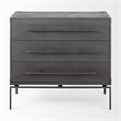 Pemberly Row Dark Brown Wood & Iron Three Drawer Accent Cabinet